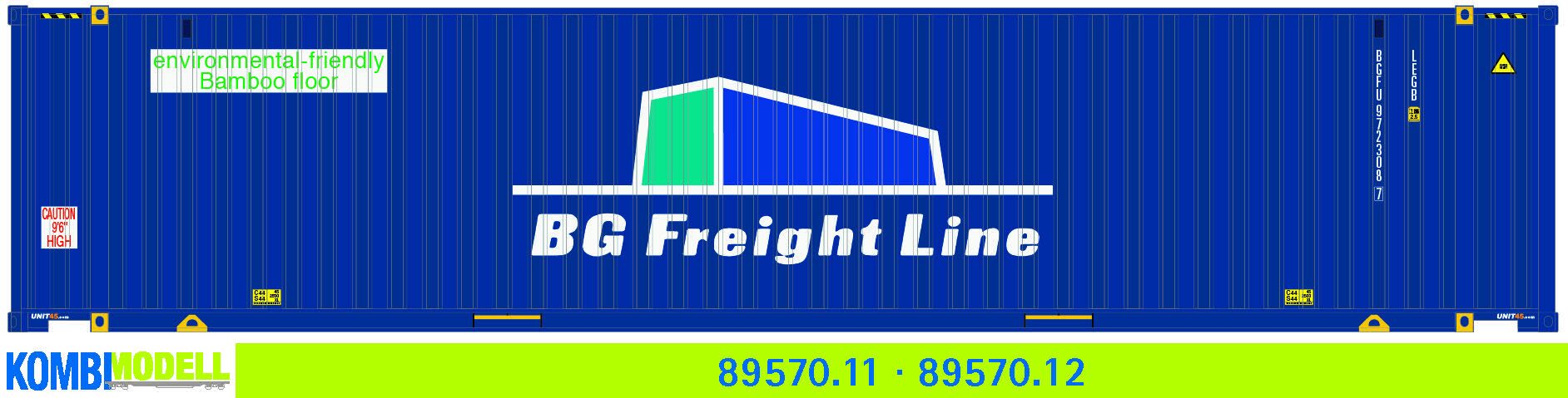 Kombimodell 89570.11 WB-A /Ct 45' (Euro) BG Freight Line" #BGFU972308" 